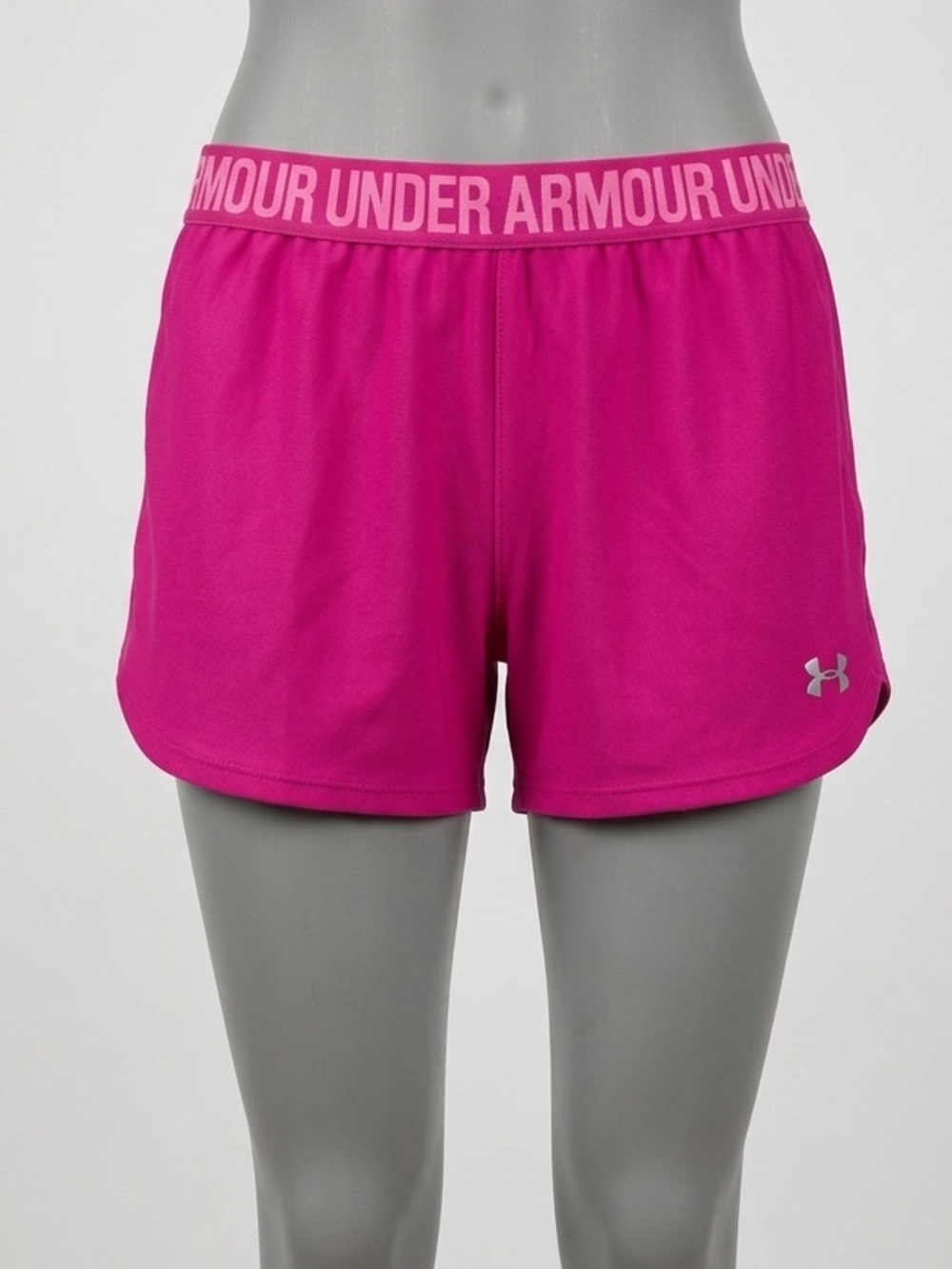 Under Armour HeatGear Pink Branded Waistband Athletic Shorts Size Large